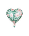 Balon foliowy Serce w kwiaty, 45 cm, mix