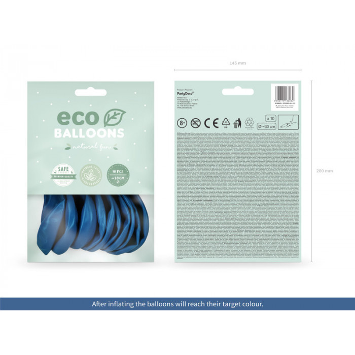 Balony Eco 26cm pastelowe, niebieski (1 op. / 10 szt.)