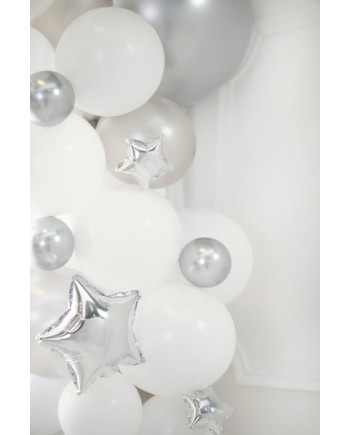 Balony Glossy 12 cm, srebrny (1 op. / 50 szt.)