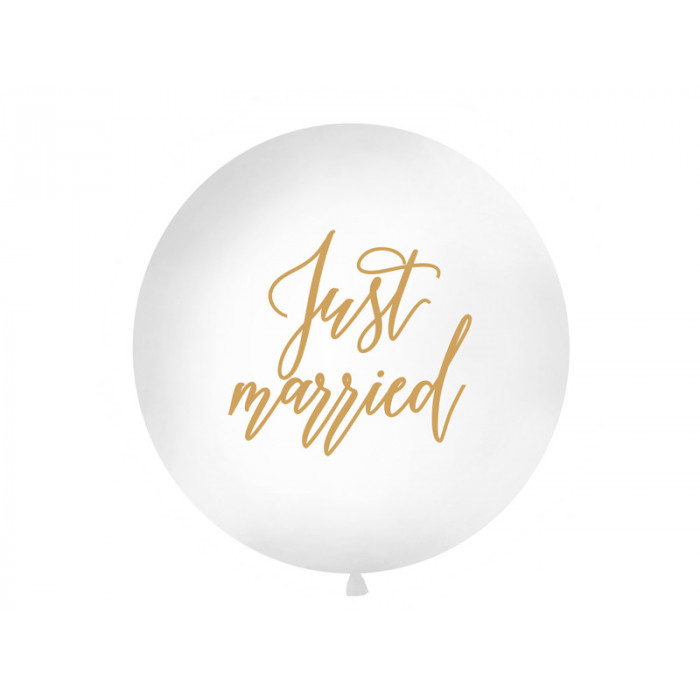 Balon 1 m, Just married, biały