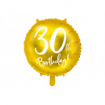 Balon foliowy 30th Birthday, złoty, 45cm