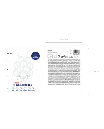 Balony Strong 27cm, Metallic Pure White (1 op. / 10 szt.)