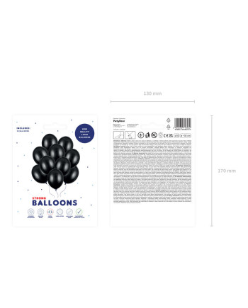 Balony Strong 30cm, Metallic Black (1 op. / 10 szt.)