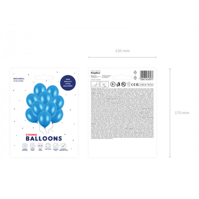 Balony Strong 30cm, Metallic Corn. Blue (1 op. / 10 szt.)