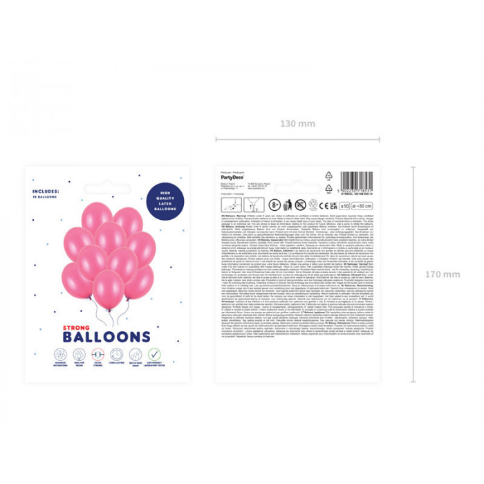 Balony Strong 30cm, Metallic Hot Pink (1 op. / 10 szt.)