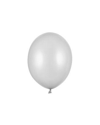 Balony Strong 30cm, Metallic Silver Snow (1 op. / 10 szt.)