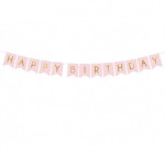 Baner Happy Birthday, j. różowy, 15 x 175 cm