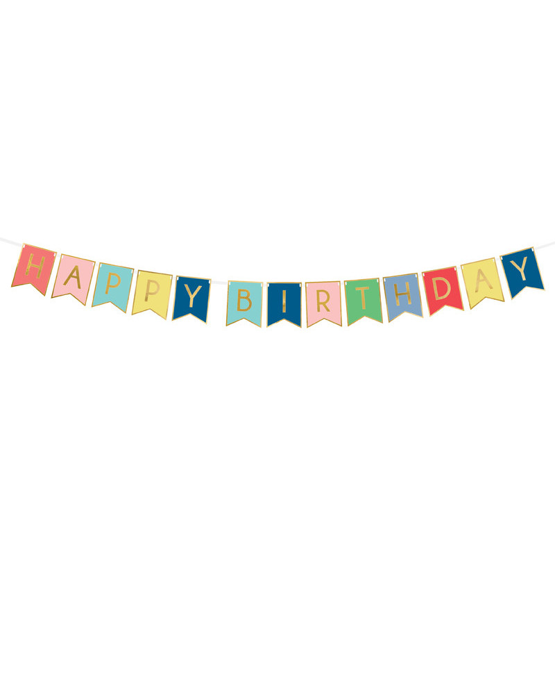 Baner Happy Birthday, mix, 15 x 175 cm