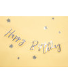 Baner Happy Birthday, srebrny, 16,5x62cm