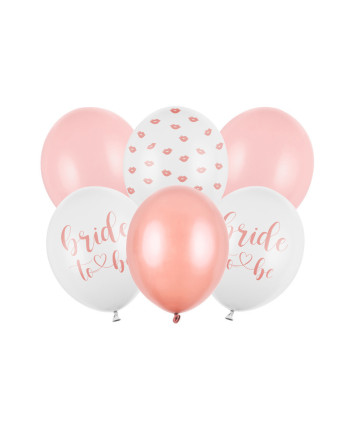 Balony 30 cm, Bride to be, mix (1 op. / 6 szt.)