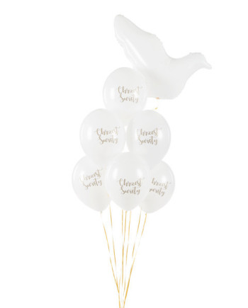 Balony 30 cm, Chrzest Święty, Pastel Pure White (1 op. / 50 szt.)