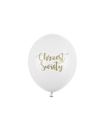 Balony 30 cm, Chrzest Święty, Pastel Pure White (1 op. / 6 szt.)