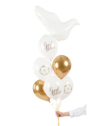 Balony 30 cm, God Bless, Pastel Pure White (1 op. / 50 szt.)