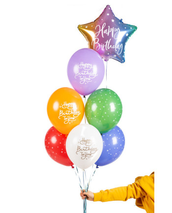 Balony 30 cm, Happy Birthday To You, mix (1 op. / 50 szt.)