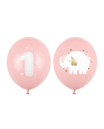 Balony 30 cm, Roczek, Baby pink (1 op. / 50 szt.)