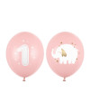 Balony 30 cm, Roczek, Baby pink (1 op. / 50 szt.)