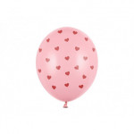 Balony 30 cm, Serca, Pastel Baby Pink (1 op. / 6 szt.)