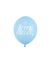 Balony 30cm, happy birthday, P. Baby Blue (1 op. / 6 szt.)