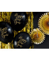 Balony 30cm, Happy New Year, Pastel Black (1 op. / 50 szt.)