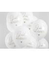 Balony 30cm, Just Married, P. Pure White (1 op. / 6 szt.)