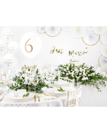 Balony 30cm, Just Married, P. Pure White (1 op. / 6 szt.)