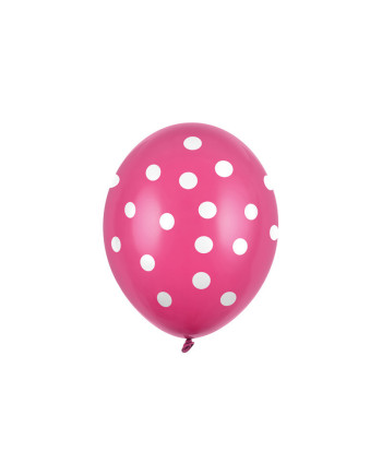 Balony 30cm, Kropki, Pastel Hot Pink (1 op. / 50 szt.)