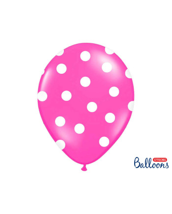 Balony 30cm, Kropki, Pastel Hot Pink (1 op. / 50 szt.)