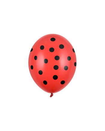 Balony 30cm, Kropki, Pastel Poppy Red (1 op. / 50 szt.)