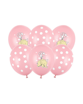 Balony 30cm, Słonik, Pastel Pink Mix (1 op. / 50 szt.)