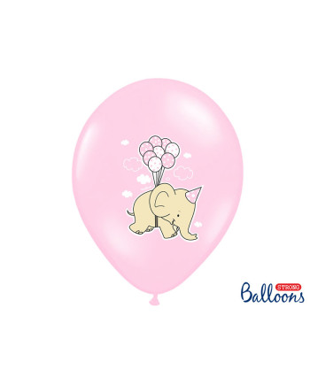Balony 30cm, Słonik, Pastel Pink Mix (1 op. / 50 szt.)