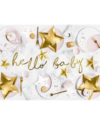 Baner Little Star - Hello Baby, złoty, 18x70cm