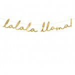 Baner Lama - Lalala Llama, złoty, 12,5x82cm