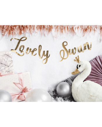 Baner Lovely Swan, złoty, 64x21,3cm