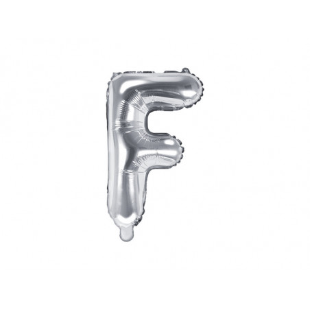 Balon foliowy Litera ''F'', 35cm, srebrny