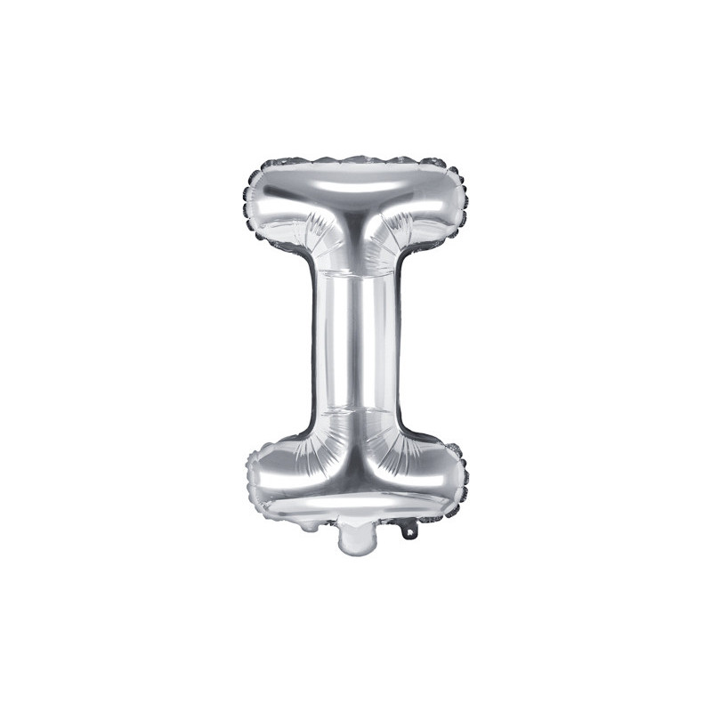 Balon foliowy Litera ''I'', 35cm, srebrny