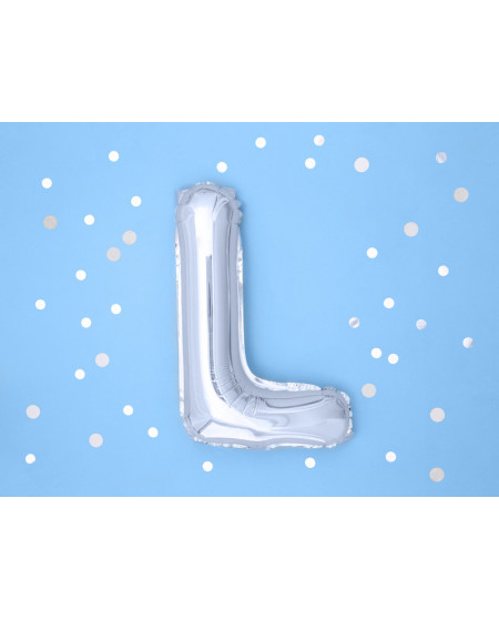 Balon foliowy Litera ''L'', 35cm, srebrny