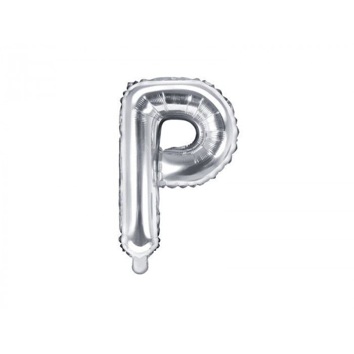 Balon foliowy Litera ''P'', 35cm, srebrny