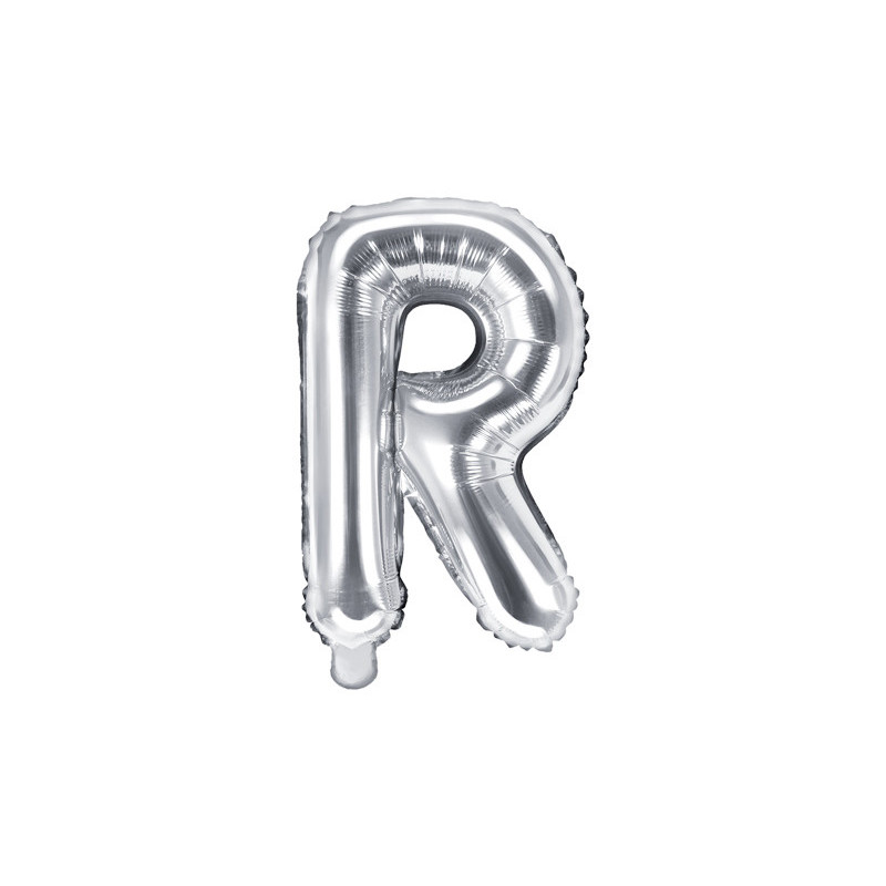 Balon foliowy Litera ''R'', 35cm, srebrny