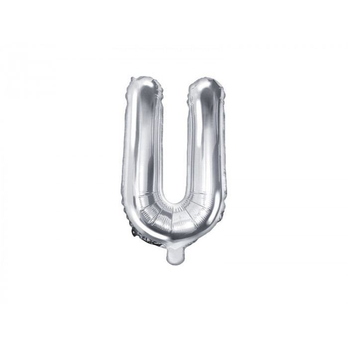 Balon foliowy Litera ''U'', 35cm, srebrny