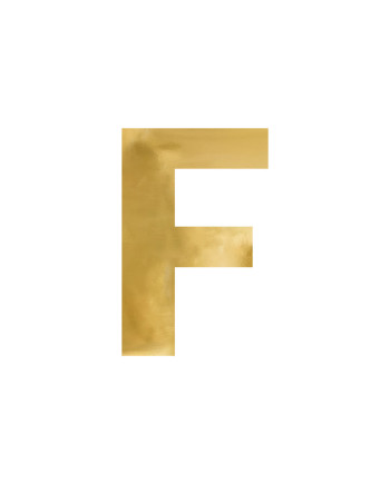 Litera lustrzana ''F'', złoty, 40x60 cm