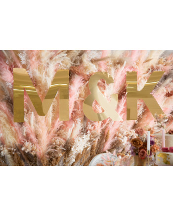 Litera lustrzana ''F'', złoty, 40x60 cm