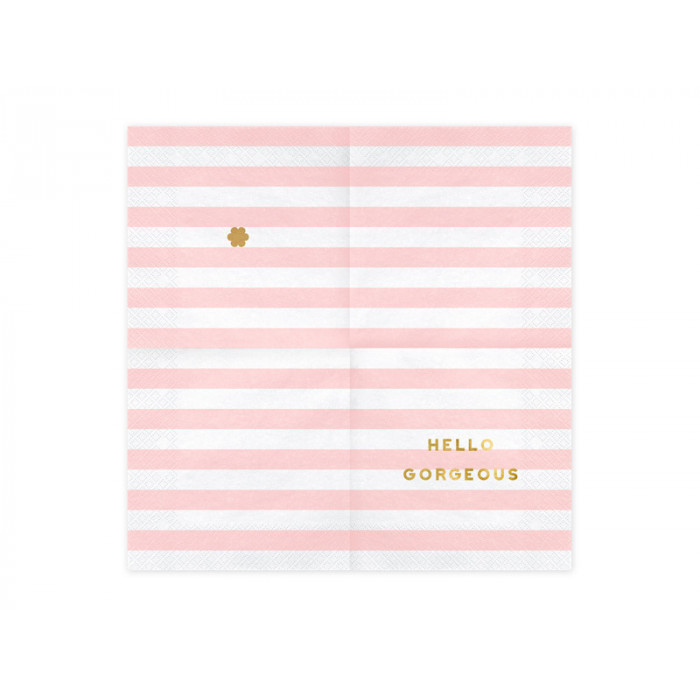 Serwetki Yummy - Hello Gorgeous, jasny różowy, 33x33cm (1 op. / 20 szt.)