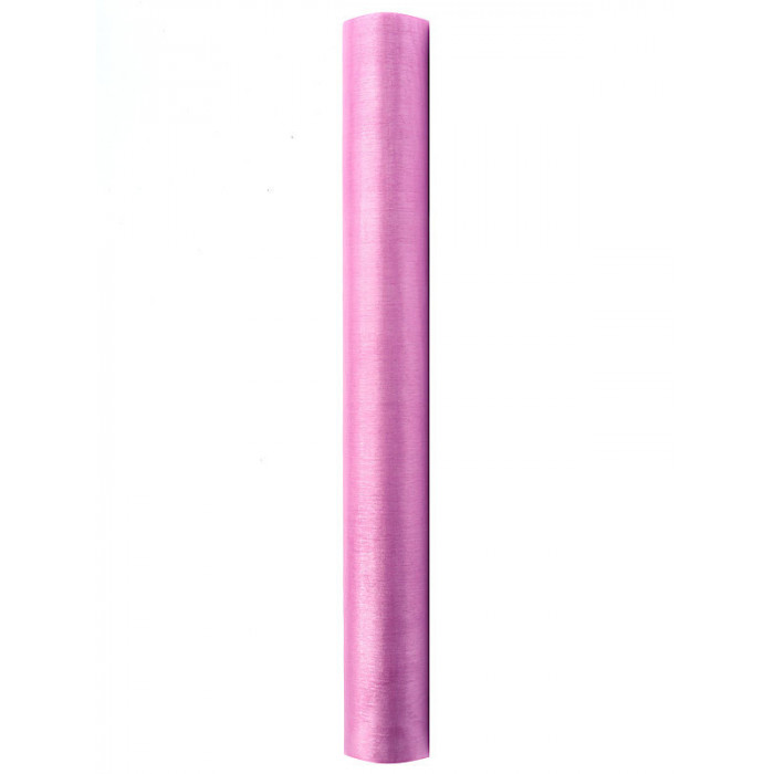 Organza Gładka, różowy, 0,36 x 9m (1 szt. / 9 mb.)