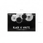 Rozety dekoracyjne Black&White, mix (1 op. / 5 szt.)