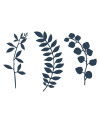 Dekoracja Gałązki z listkami, c. granat (1 op. / 9 szt.)