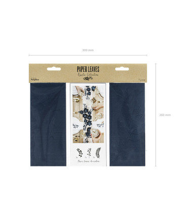 Dekoracja Gałązki z listkami, c. granat (1 op. / 9 szt.)