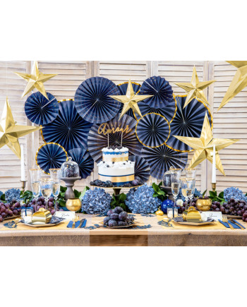 Dekoracja Gałązki z listkami, c. granat (1 op. / 9 szt.)