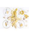 Dekoracje Aloha - Liście tropikalne, złoty (1 op. / 21 szt.)