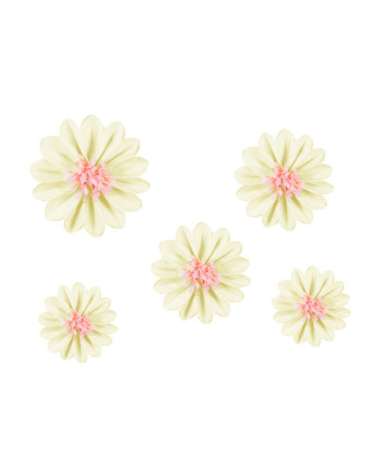 Dekoracja bibułowa Kwiaty, kremowy, 30-20 cm (1 op. / 5 szt.)