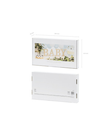Drewniany napis BABY, 16.5-21.5x19.5 cm